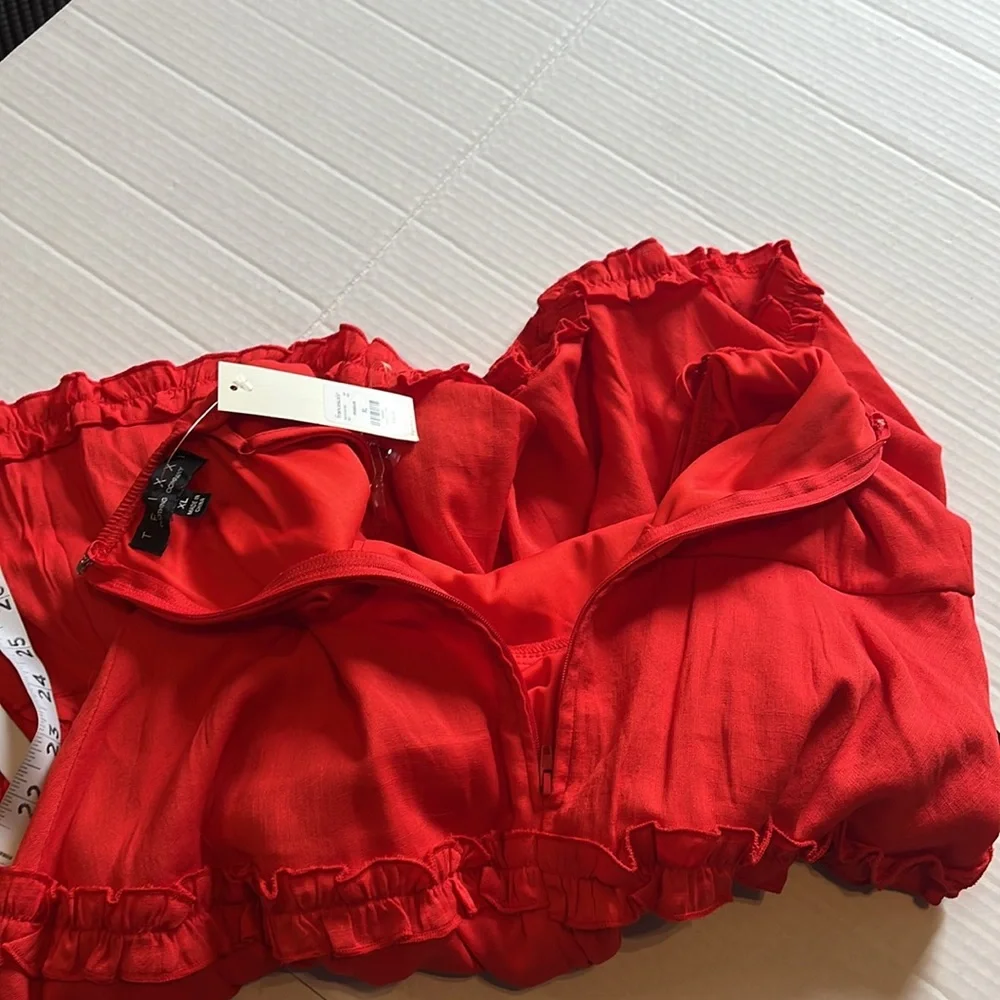 NWT-Francesca's-XL-Red-Spaghetti Strap, tiered ruffles, mini dress/Sundress. - Picture 12 of 12